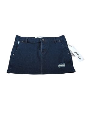 PTCL Dark Wash Distressed Denim Jean Skirt Size Med